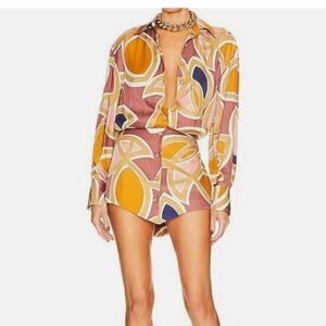 BRAND NEW with tags! Size L. Alexis Alessandro Mini Dress Maroon in Abstract.